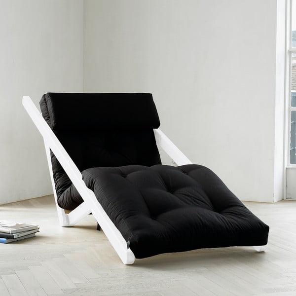 Lounge stol Karup Figo, bela/črna, 70 cm
