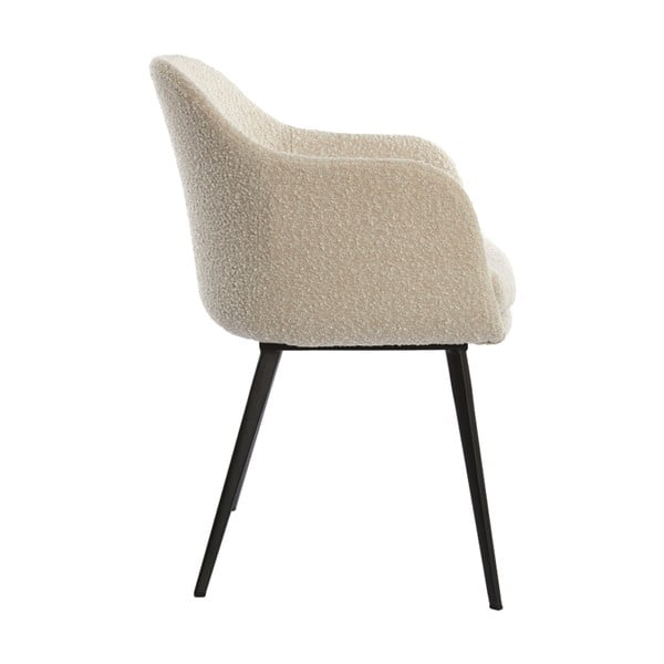 Kremno bel oblazinjen jedilni stol z nasloni za roke Leone – Light & Living-image-2