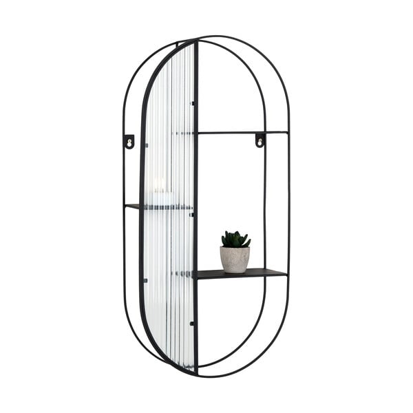 Črna večnivojska kovinska polica 32 cm Newcastle – House Nordic-image-3