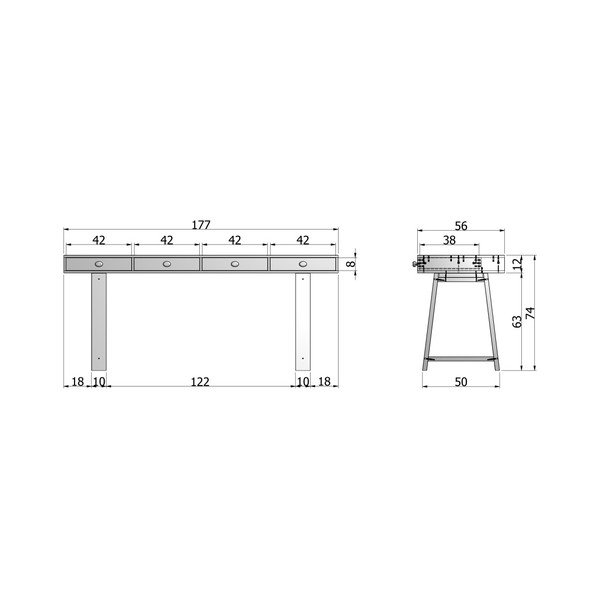 Črna konzolna miza vtwonen Sidetable-image-2