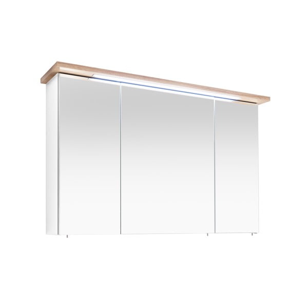 Bela stenska kopalniška omarica z ogledalom 115x72 cm Set 923 - Pelipal-image-2
