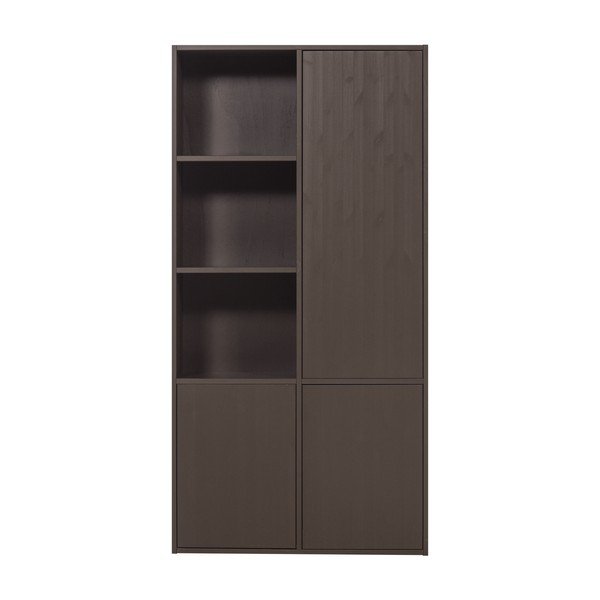 Temno rjava modularna omarica iz masivnega bora 108x215 cm Meggy – WOOOD