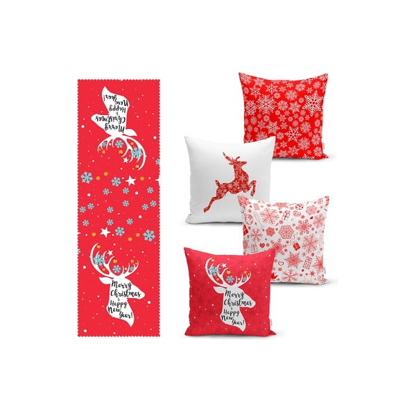 Komplet prevlek za blazine in namiznega tekača 5 ks Snowflakes – Mila Home