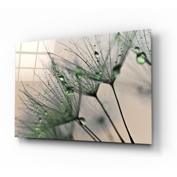 Steklena slika Insigne Green Dandelion, 72 x 46 cm