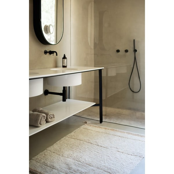 Kremno bela pralna ročno tkana bombažna preproga 90x130 cm Bloom Natural – Lorena Canals-image-3