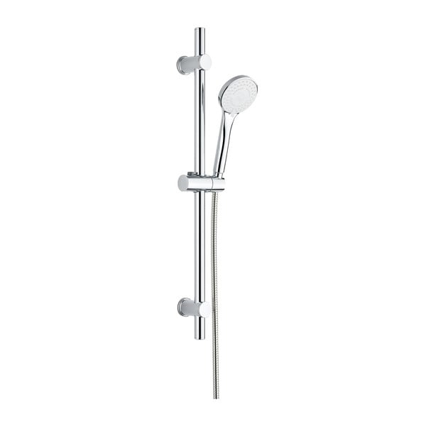 Tuš garnitura iz nerjavečega jekla v srebrni barvi z ročno prho in drsnim nosilcem 70 cm Uno – Allstar