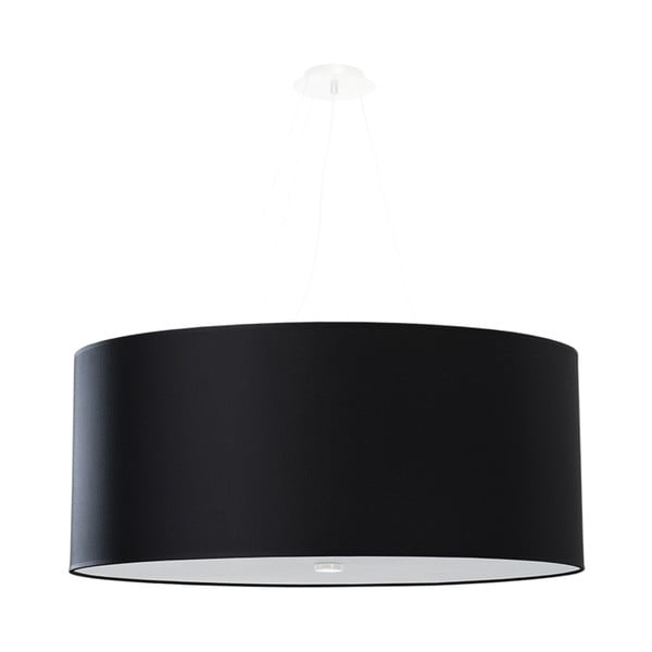 Črna viseča svetilka s tekstilnim senčnikom ø 70 cm Volta – Nice Lamps