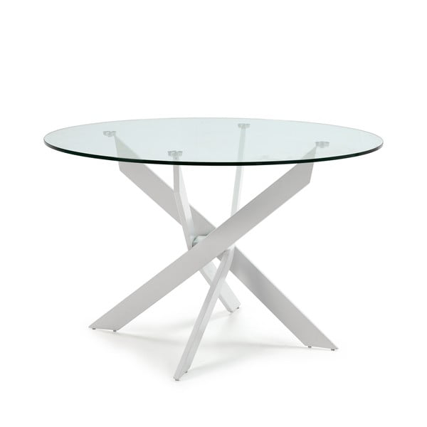 Okrogla jedilna miza s stekleno mizno ploščo 120x120 cm Ruth – Marckeric