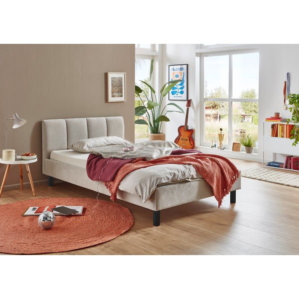 Bež oblazinjena postelja brez letvenega dna 120x200 cm Joker – Meise Möbel-image-1