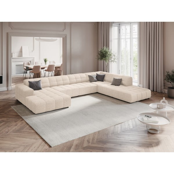 Kremno bela kotna sedežna garnitura (desni kot/v obliki črke "U") Chicago – Cosmopolitan Design-image-1