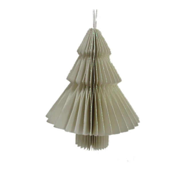 Svetlo siv papirnati okrasek za božično drevo Only Natural, dolžina 10 cm