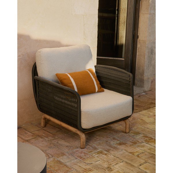 Bež oblazinjen vrtni fotelj Alipa – Kave Home-image-1