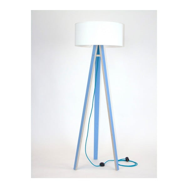 Modra talna svetilka z belim senčnikom in turkiznim kablom Ragaba Wanda