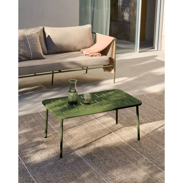 Jeklena vrtna klubska mizica 50x90 cm Zivia – Kave Home-image-1