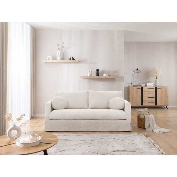 Kremno bela sedežna garnitura 195 cm Paphos – Ropez-image-4