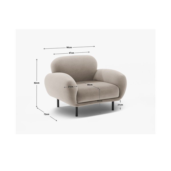 Bel fotelj iz tkanine bouclé Poppy – Micadoni -image-4