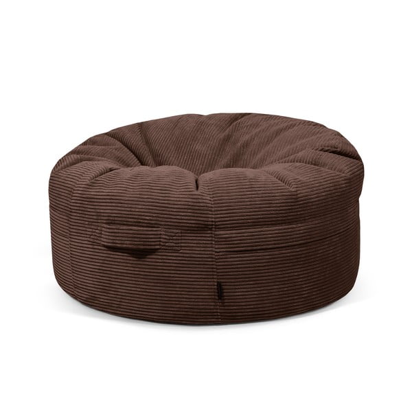 Temno rjava vreča za sedenje iz rebrastega žameta Roll 105 – SLOWDOWN