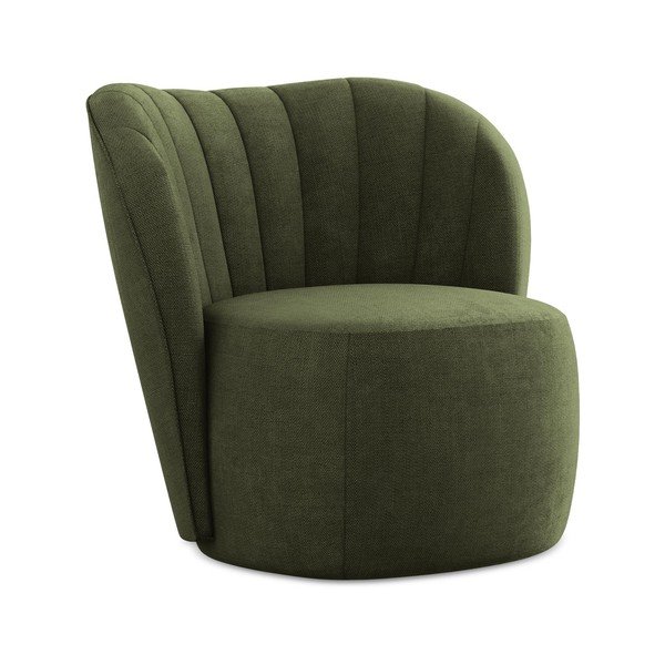 Zelen fotelj iz šenilje Keloa – Makamii