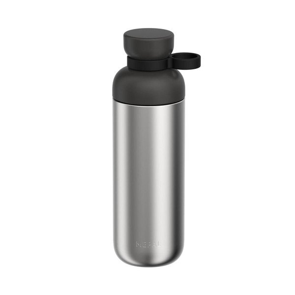 Črna/v srebrni barvi steklenica za vodo iz nerjavečega jekla 700 ml Vita – Mepal