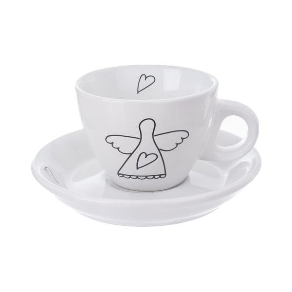 Črno-bele keramične skodelice v kompletu 2 kos 90 ml - Orion-image-1