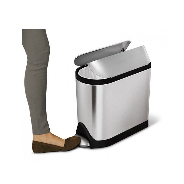 Srebrna mat košara za pedala simplehuman Butterfly, 10 l-image-1