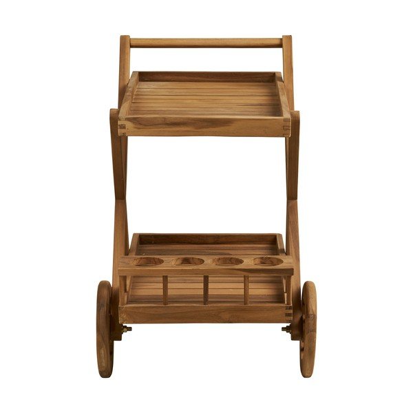 Servirni voziček na kolesih iz masivnega lesa 50x86 cm Pasaku – House Nordic-image-4