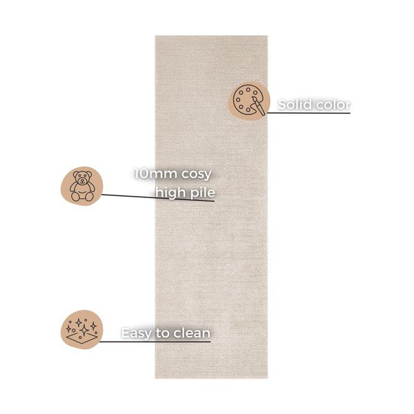Bež tekač Mint Rugs Supersoft, 80 x 250 cm-image-4
