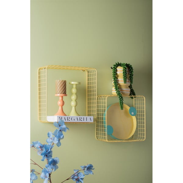 Svetlo rumene jeklene police v kompletu 2 ks 35 cm Reja – PT LIVING-image-3