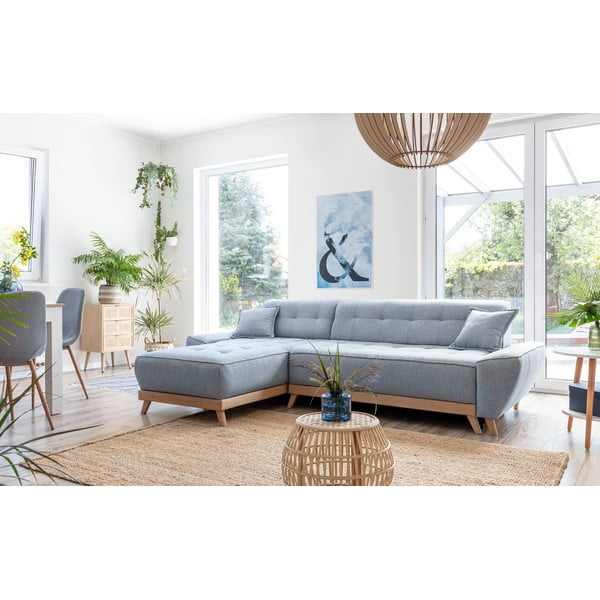 Svetlo modra raztegljiva sedežna garnitura Miuform Dazzling Daisy-image-3