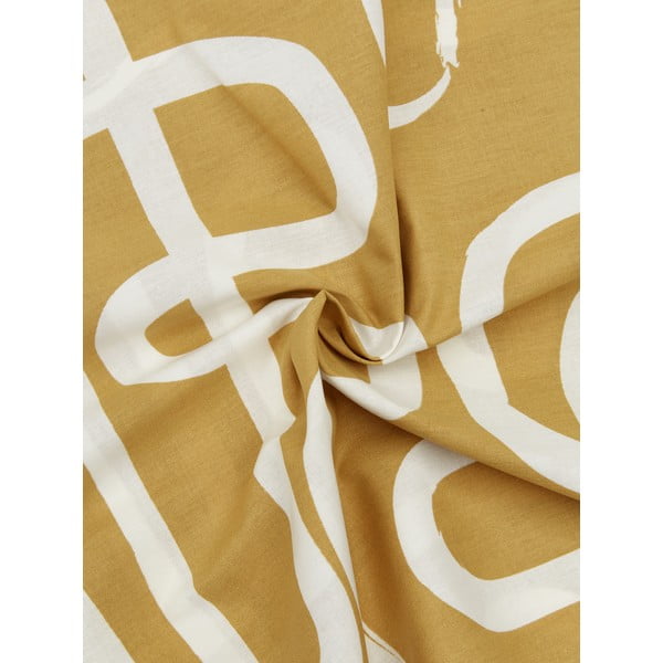 Rumeno-bela posteljnina iz bombažnega perkala Westwing Collection Malu, 135 x 200 cm-image-1