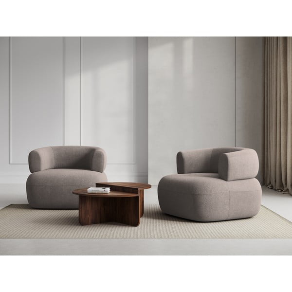 Bež fotelj iz tkanine bouclé Jenny – Micadoni Home-image-1