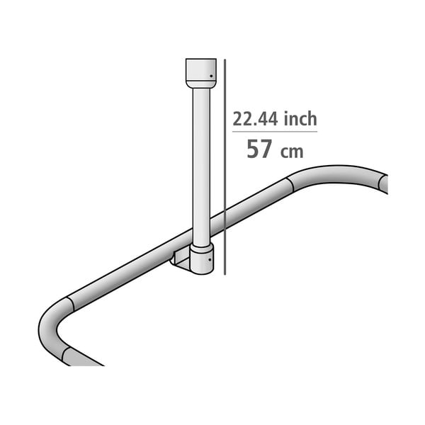 Stropni nosilec za zaveso za tuš v sijajno srebrni barvi Era – Wenko-image-2