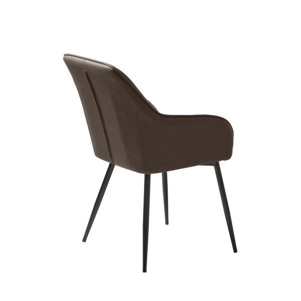 Temno rjav oblazinjen jedilni stol z nasloni za roke Melfort – Unique Furniture-image-3