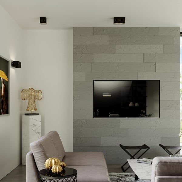 Črna stropna svetilka s kovinskim senčnikom 10x10 cm Lorum – Sollux-image-4