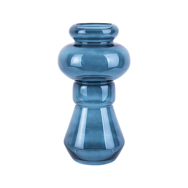 Modra steklena vaza PT LIVING Morgana, višina 35 cm