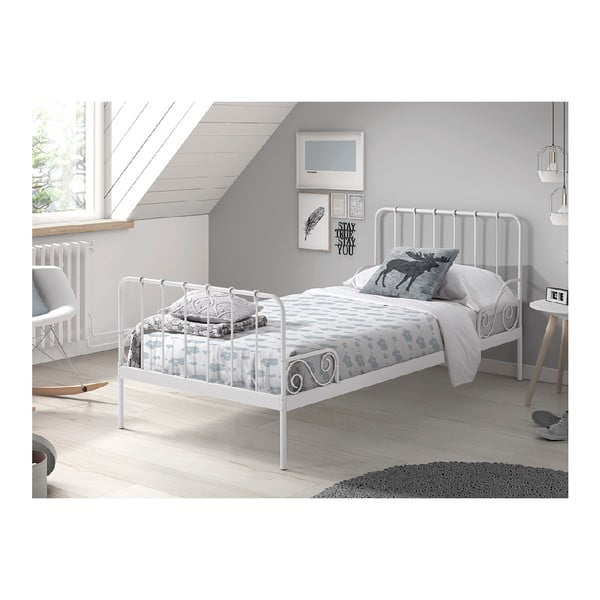 Bela kovinska otroška postelja Vipack Alice, 90 x 200 cm-image-2