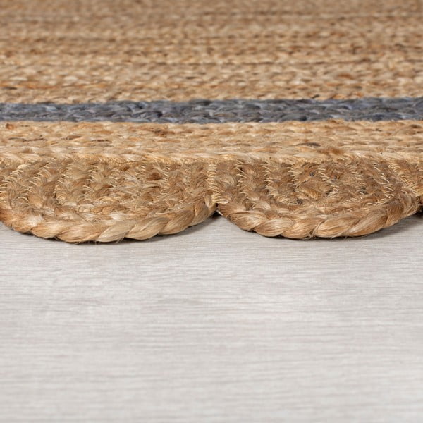 Siv/naraven ročno tkan tekač iz jute 80x230 cm Grace Grey – Flair Rugs-image-4