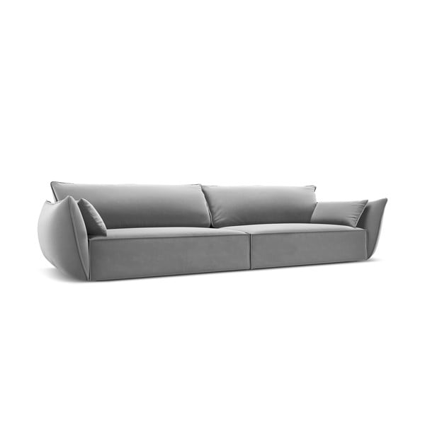 Svetlo siva žametna sedežna garnitura 248 cm Vanda – Mazzini Sofas-image-2