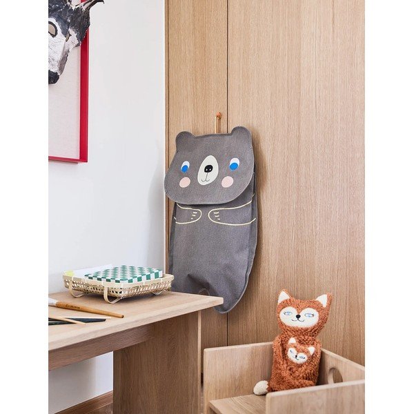 Rjav tekstilni viseči organizator Darling Bear – OYOY Mini-image-1