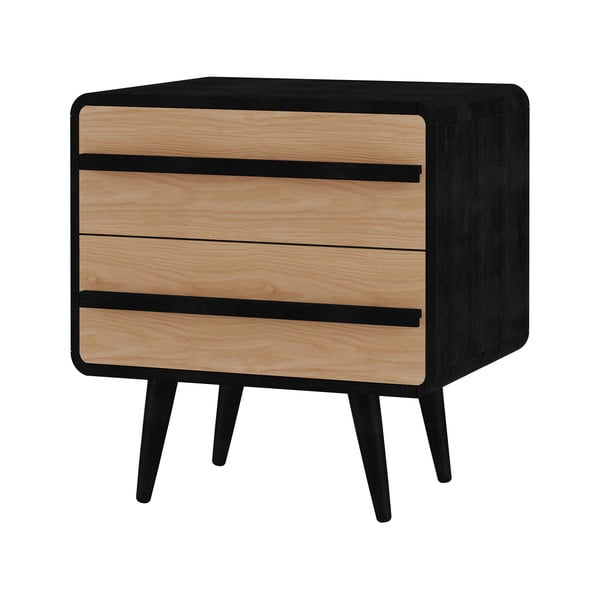 Črna/naravna nočna omarica Chantal – Støraa-image-1