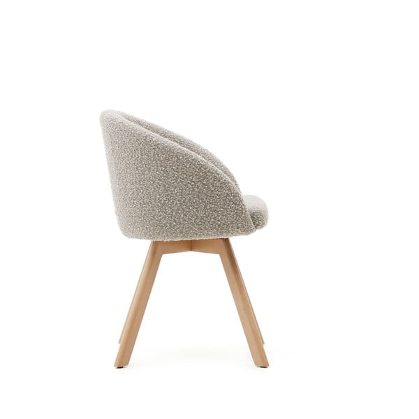 Siv oblazinjen jedilni stol z nasloni za roke Marvin – Kave Home-image-3