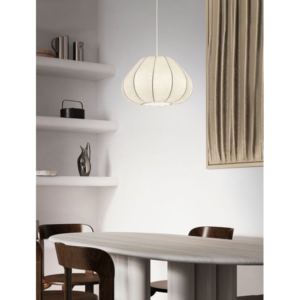 Mat bela tekstilna viseča svetilka ø 50 cm Bora – Nova Luce-image-1