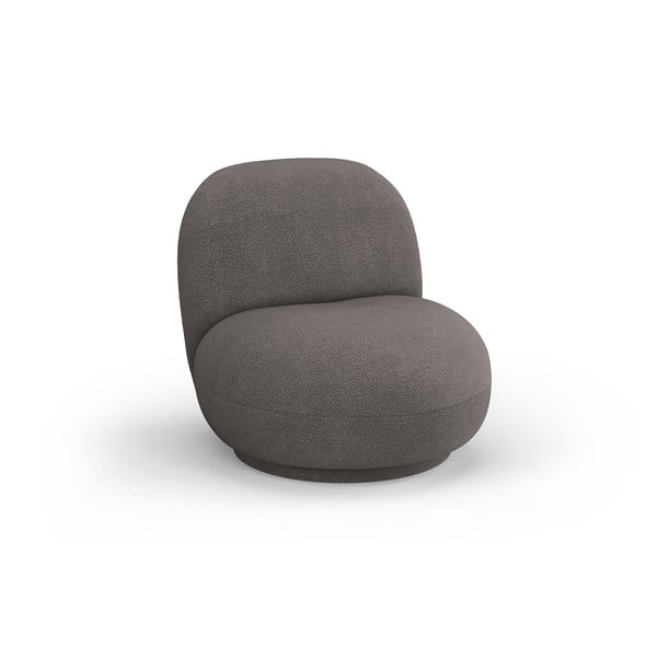 Siv fotelj iz tkanine bouclé Chuck – Micadoni Home