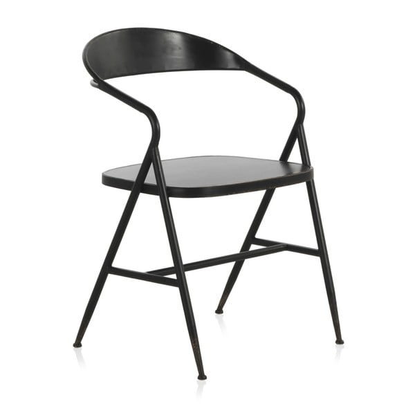 Črn kovinski fotelj Geese Industrial Style Puro