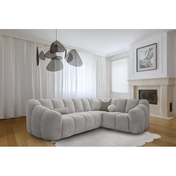 Svetlo siva kotna sedežna garnitura (desni kot/v obliki črke L) Shell – Miuform-image-2