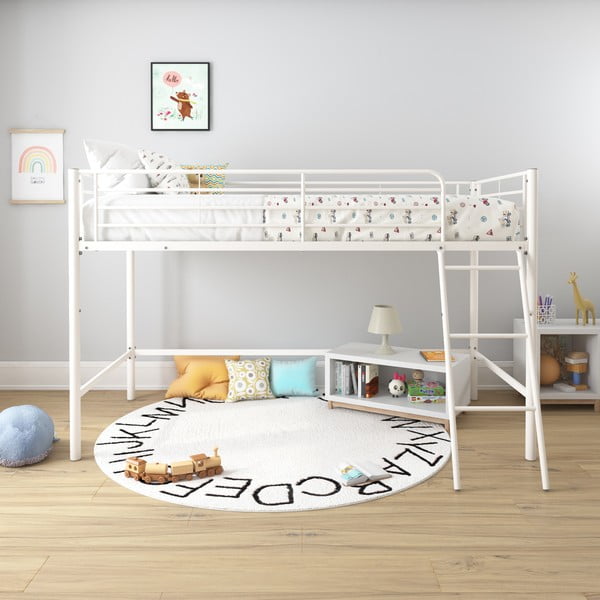 Bela dvignjena otroška postelja 90x200 cm Jodie – Støraa-image-1