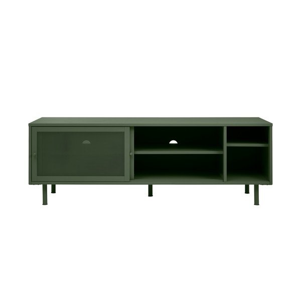 Temno zelena kovinska TV omarica 160x55 cm Veep – Unique Furniture-image-3