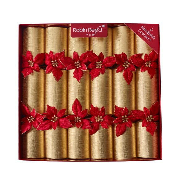 Božične pokalice v kompletu 6 ks Glitter Poinsettia - Robin Reed
