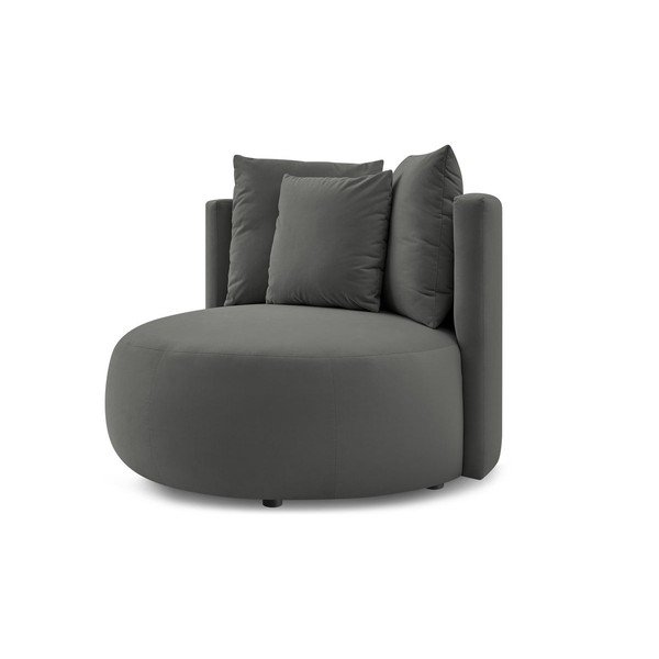 Svetlo siv žameten fotelj Cesar – Bobochic Paris