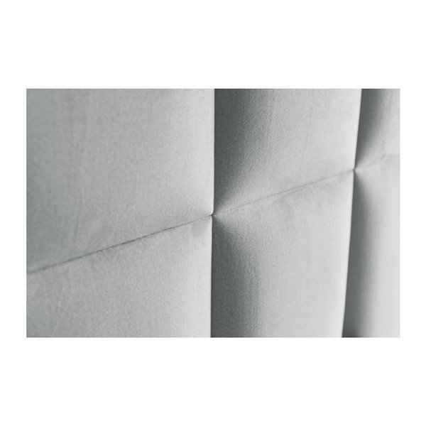 Svetlo siva boxspring postelja s prostorom za shranjevanje 200x200 cm Flip – Ropez-image-3